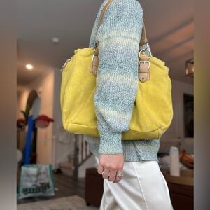 Yellow/Lime Suede Women's Bag